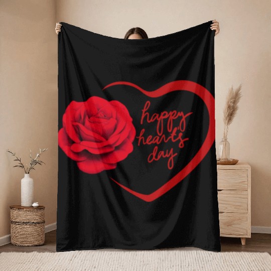spread love with valentine Throw Blankets
