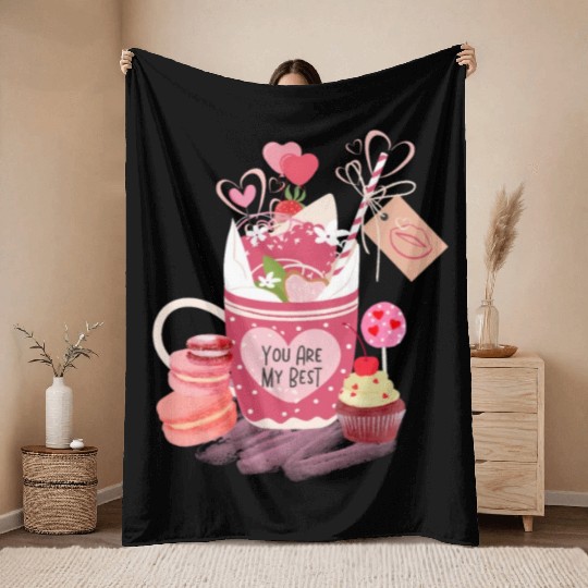 Valentinstag Geschenk,Happy Valentine's Day Throw Blankets