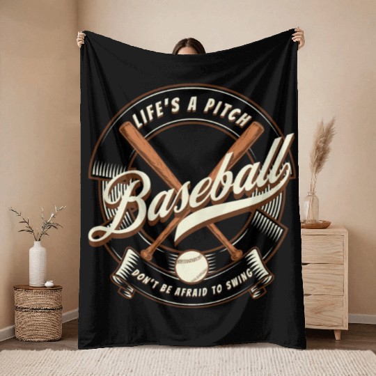 Baseball Life s a Pitch Throw Blankets