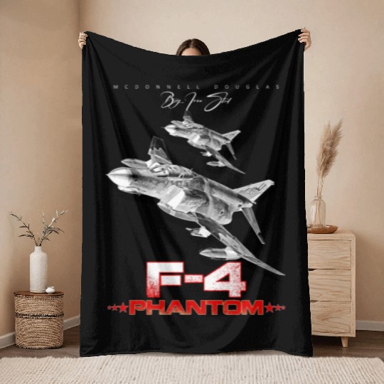 F-4 Phantom Us Air Force Fighter jet Throw Blankets