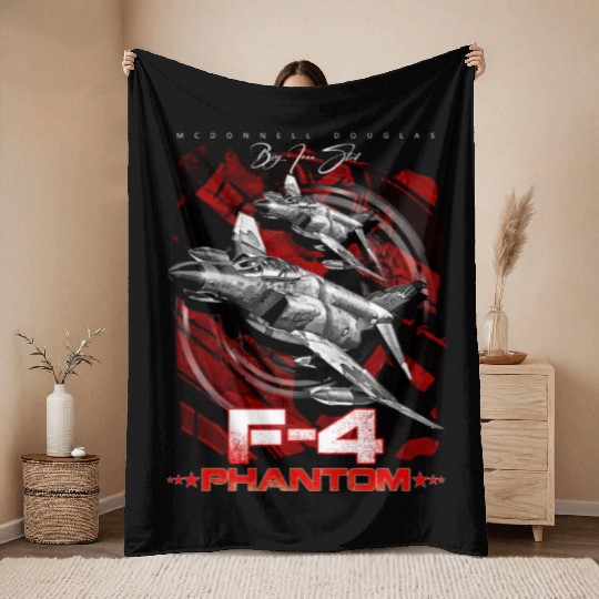 F-4 Phantom Us Air Force Fighter jet Throw Blankets