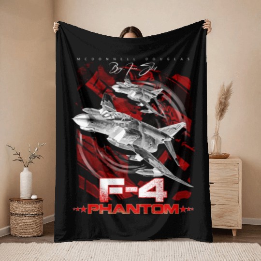 F-4 Phantom Us Air Force Fighter jet Throw Blankets