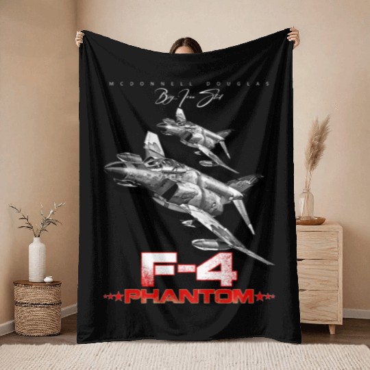 F-4 Phantom Us Air Force Fighter jet Throw Blankets