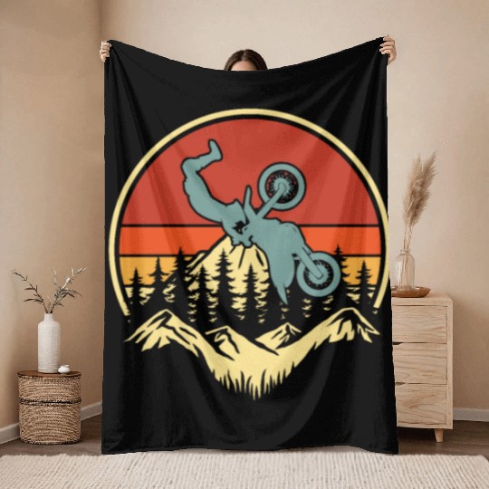 Dirt Bike Mx Motocross Supermoto Throw Blankets