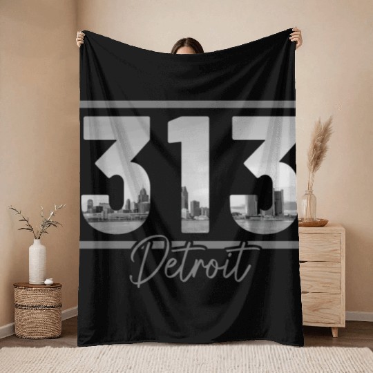 Detroit Michigan Motor City USA Throw Blankets