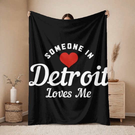 Detroit Michigan Motor City USA Throw Blankets