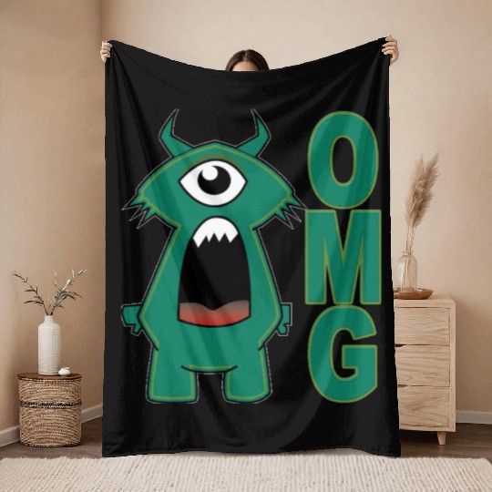 OMG Monster Throw Blankets