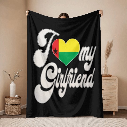 GBI Love My Bissau Guinean Girlfriend Throw Blankets