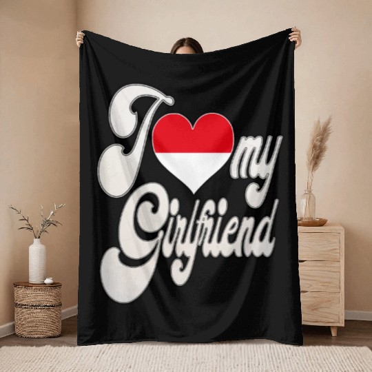 IndonesiaI Love My Indonesian Girlfriend Throw Blankets