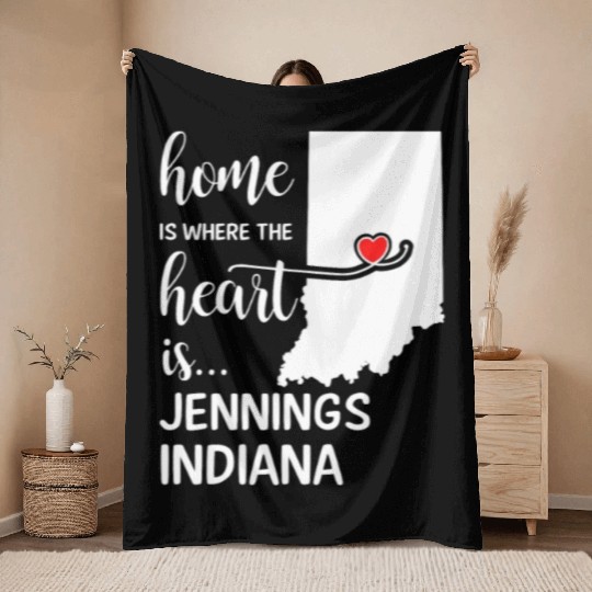 Jennings County Indiana Is Where My Heart Is Cool Throw Blankets