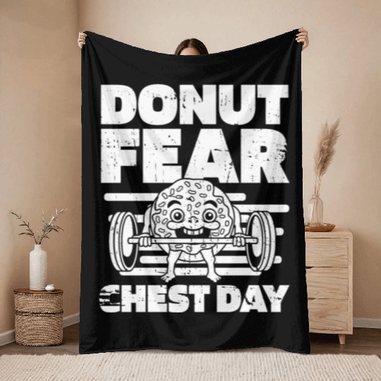 Fitness Donut Funny Donut Gym Throw Blankets