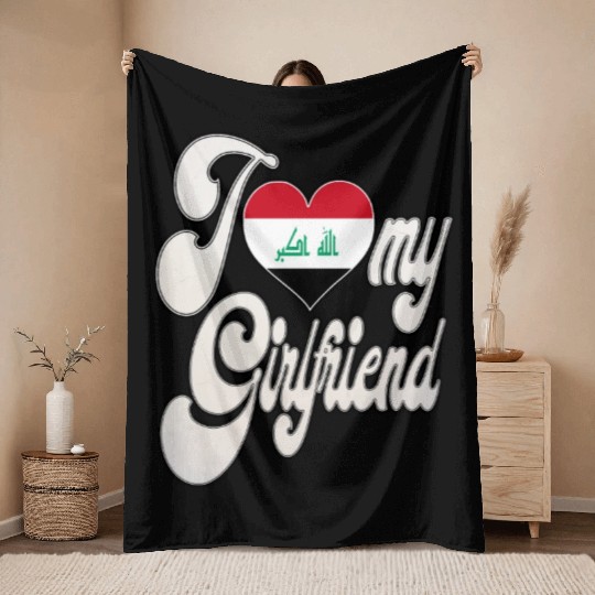 IraqI Love My IraqI Love My Girlfriend Throw Blankets