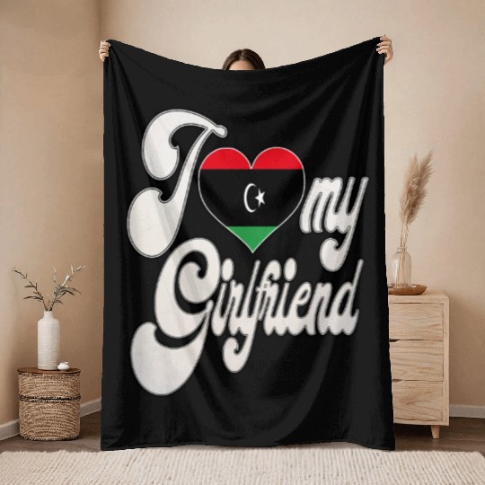 LibyaI Love My Libyan Girlfriend Throw Blankets
