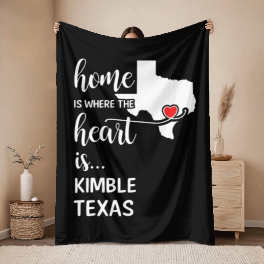 Kimble County Texas Is Where My Heart Is Gift Throw Blankets