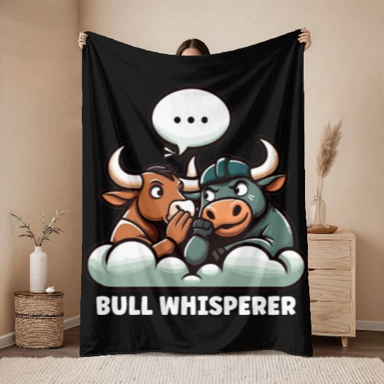 Rodeo Bull Riding Livestock Show Farmer Cattle Throw Blankets