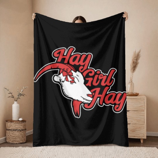 Goat Lover Hay Girl Hay Throw Blankets