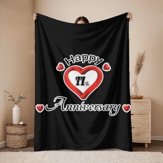 anniversary 77th Throw Blankets