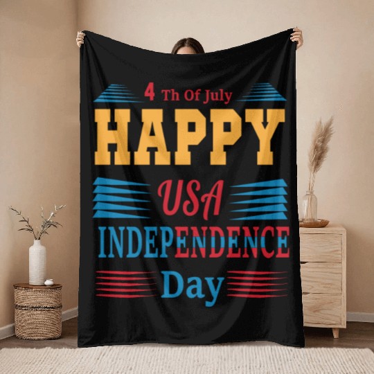 4 Th July American independence Day Throw Blankets