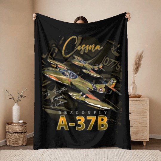 Cessna A-37 Dragonfly American Light Attack Plane Throw Blankets