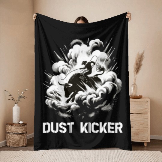 Rodeo Bull Riding Livestock Show Farmer Cattle Throw Blankets