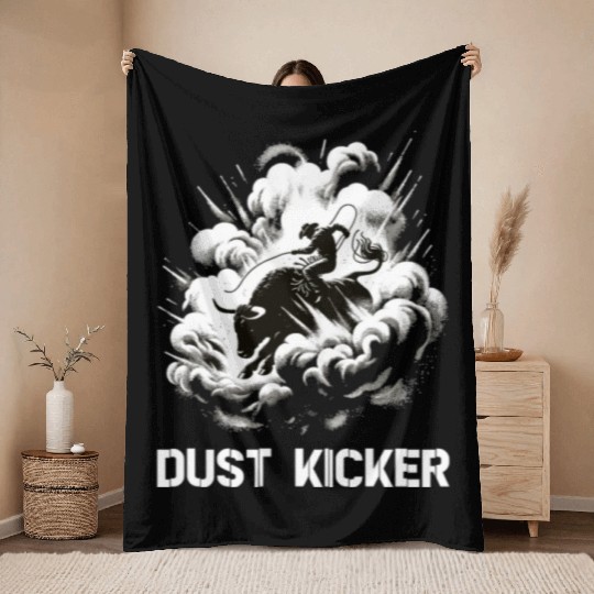 Rodeo Bull Riding Livestock Show Farmer Cattle Throw Blankets