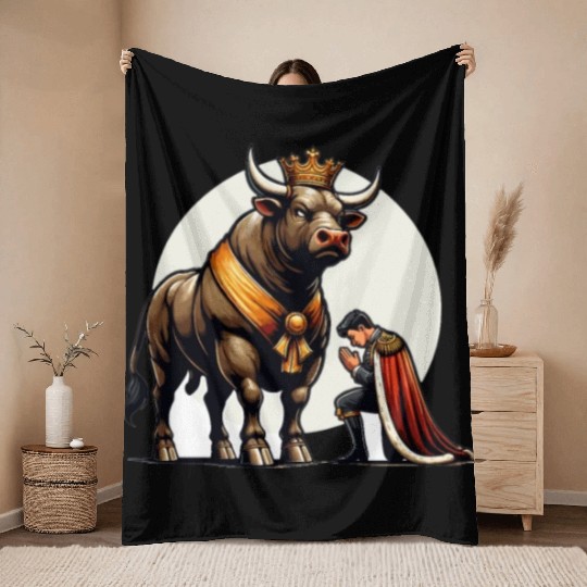 Rodeo Bull Riding Livestock Show Farmer Cattle Throw Blankets
