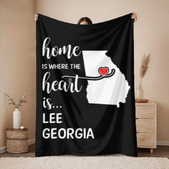 Lee County Georgia Is Where My Heart Is Cool Gift Throw Blankets