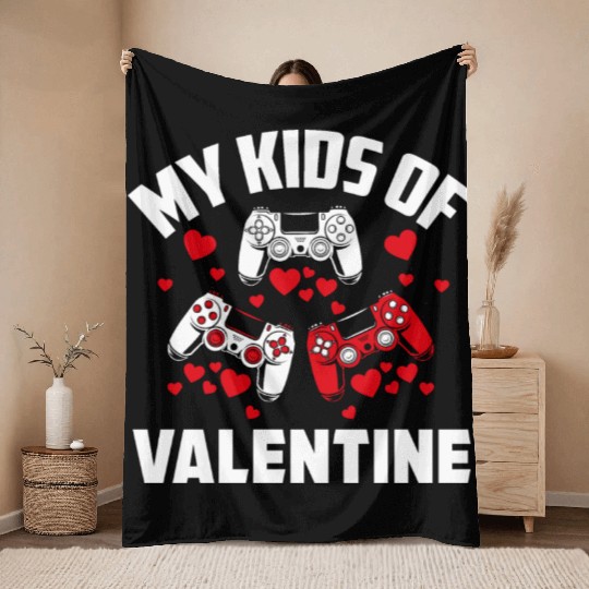 My Kind Valentine Gamer Valentines Day Gaming Throw Blankets