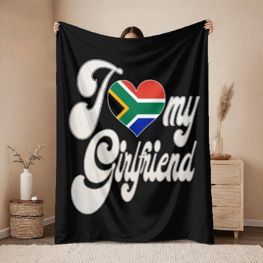 uploadedI Love My South African Girlfriend Throw Blankets