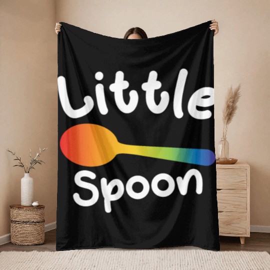 Little Spoon LGBT Pride Gay Lesbian Couple Love Throw Blankets