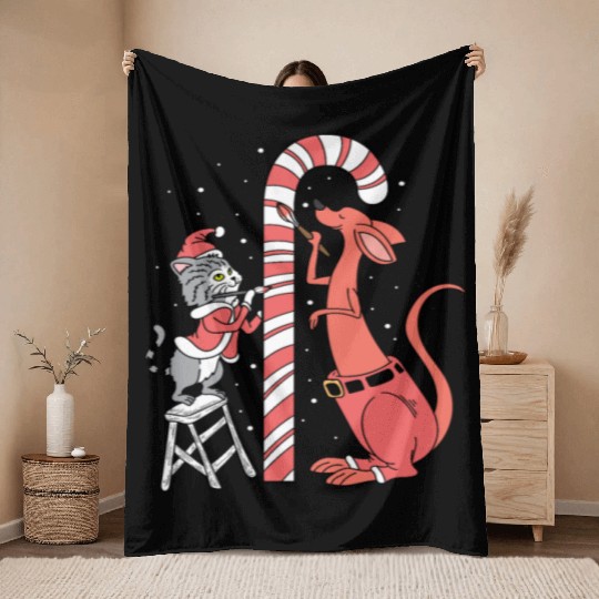 Delicious Candy Cane Foodie and Candy Lover Gift Throw Blankets