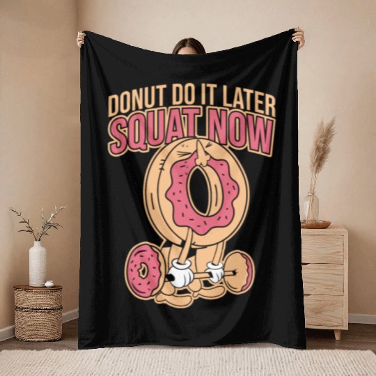 Fitness Donut Donut Gym Throw Blankets