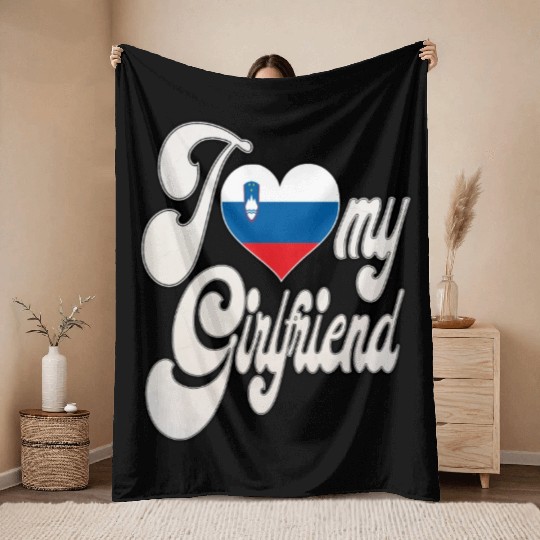 SloverniaI Love My Slovenian Girlfriend Throw Blankets