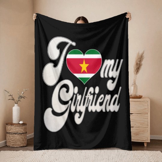 SurinameI Love My Surinamese Girlfriend Throw Blankets