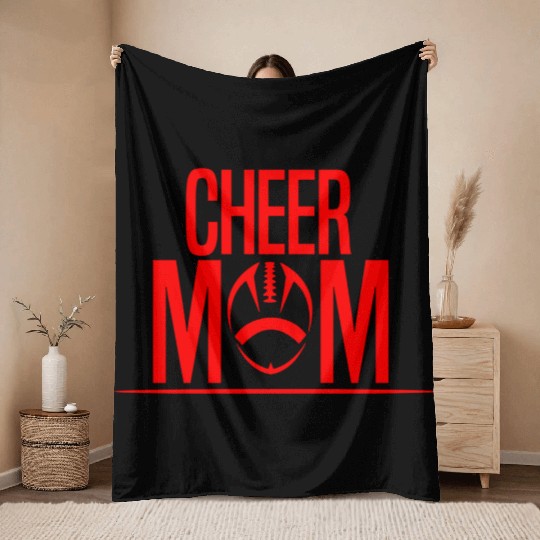 Cheer Mom Ball Football Mom Passion Is Gift Cool Throw Blankets