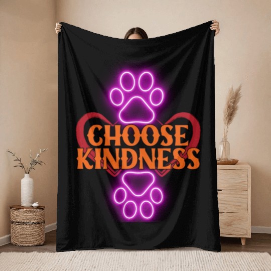 Choose Kindness Throw Blankets