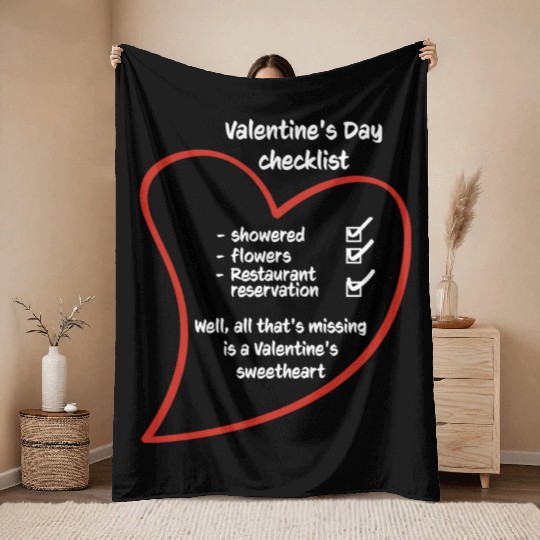 Romantic Love Heart Valentine's Day Couples Throw Blankets