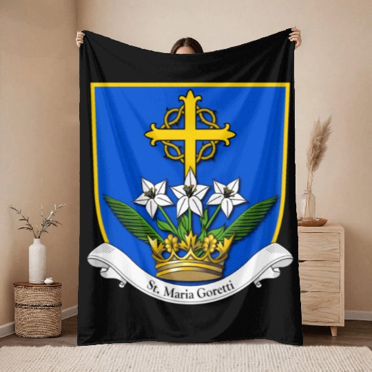 St Maria Goretti Lily Saints Catholic Purity Throw Blankets