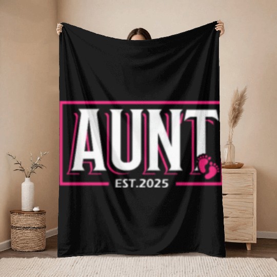 Aunt Est 2025 Baby Birth Babysitting Babysitter Throw Blankets
