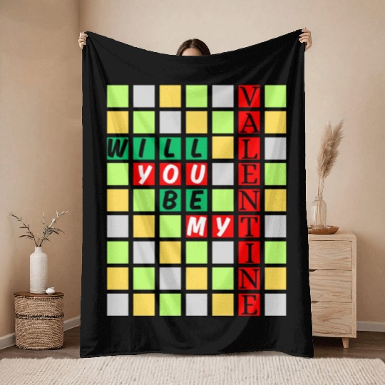 Will You Be My Valentine Throw Blankets