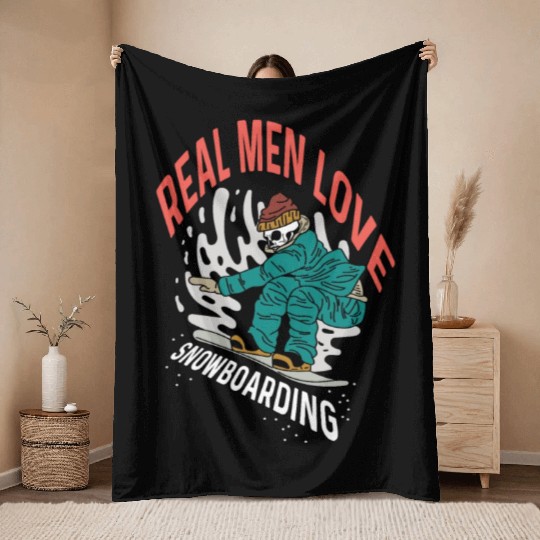 Love Snowboarding Snowboarder Gift Throw Blankets