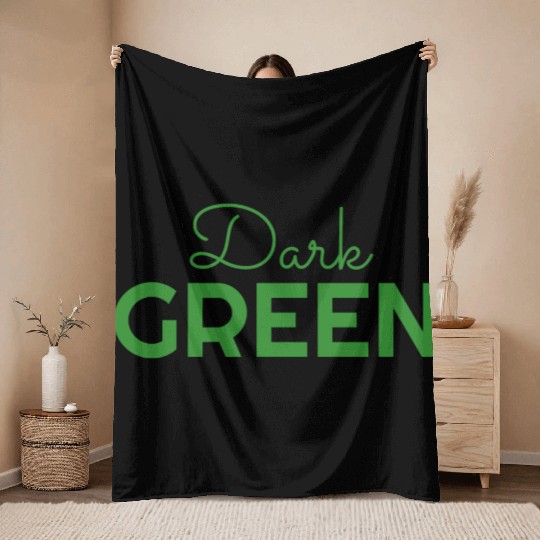 dark green color Throw Blankets