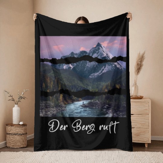the mountain is calling Throw Blankets