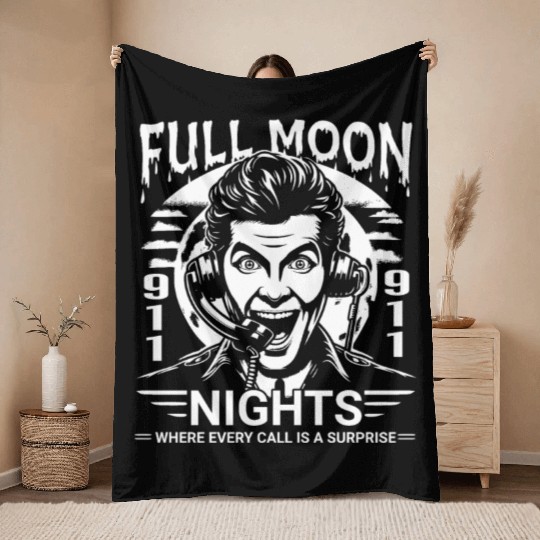 Full Moon Nights Where Every Call is a Surprise Throw Blankets
