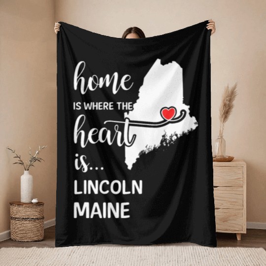 Lincoln County Maine Is Where My Heart Is Gift Throw Blankets
