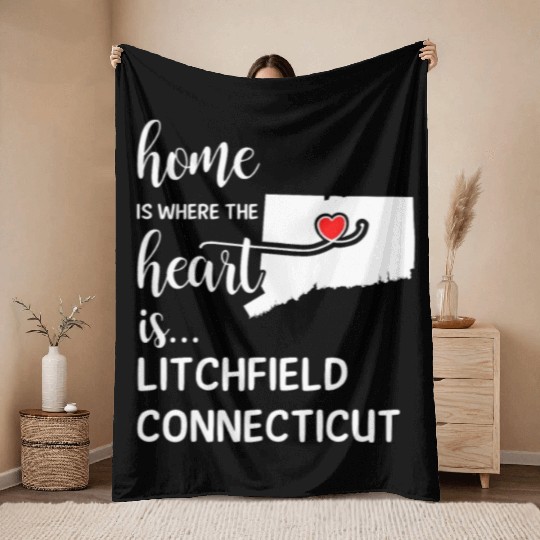 Litchfield County Connecticut Is Where My Heart Is Throw Blankets