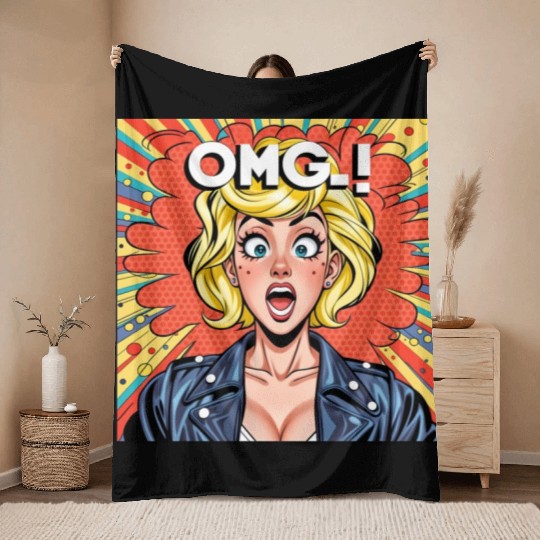 OMG Funny comics Throw Blankets