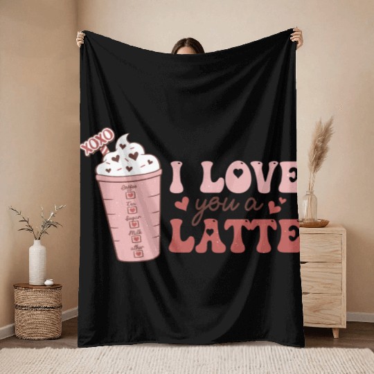 I Love You A Latte Throw Blankets