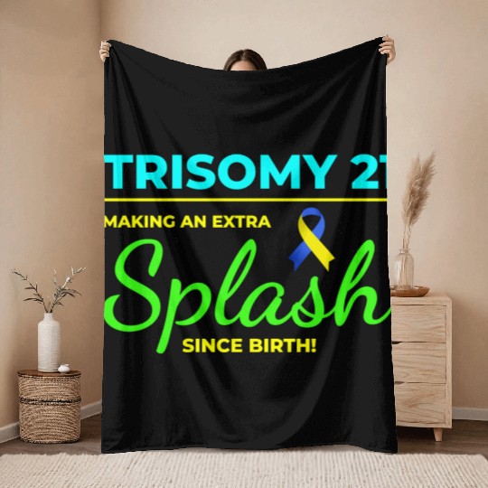 Down Syndrome Awareness Trisomy 21 Splash Throw Blankets