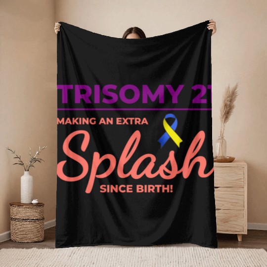 Down Syndrome Awareness Trisomy 21 Splash Throw Blankets